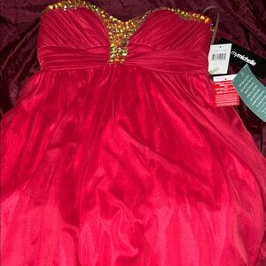 My Michelle Red Strapless Mini Dress